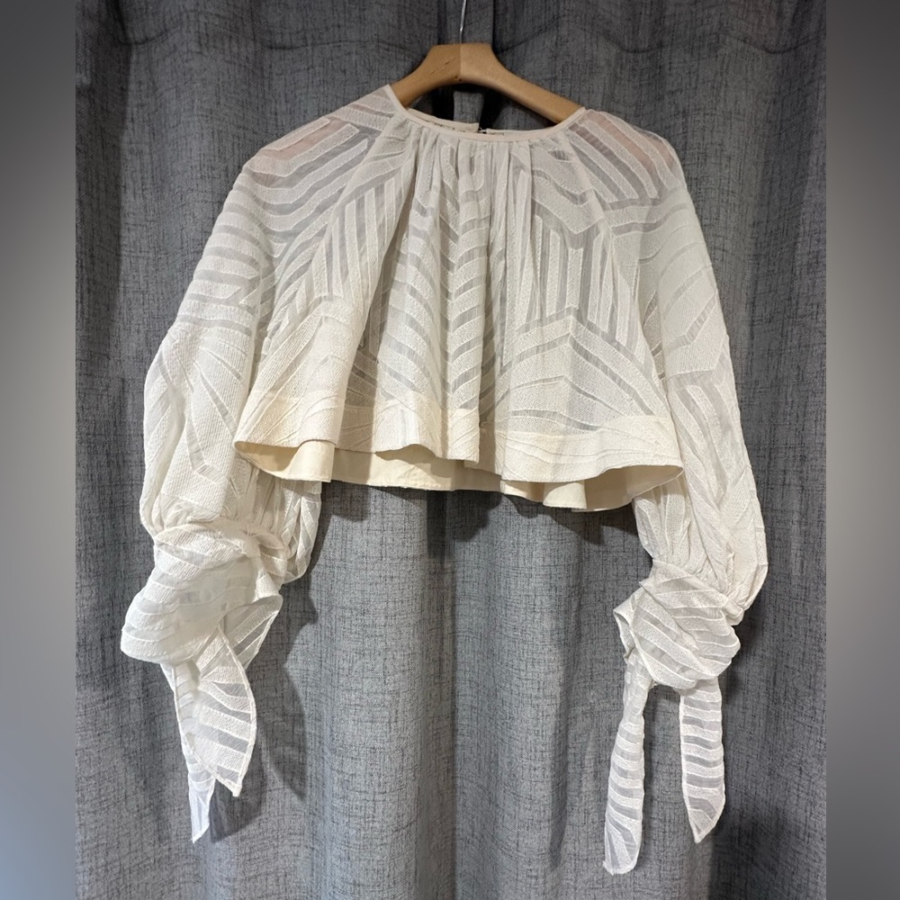 Acler Dolby Embroidered Cropped Blouse, Size 2, Original $225